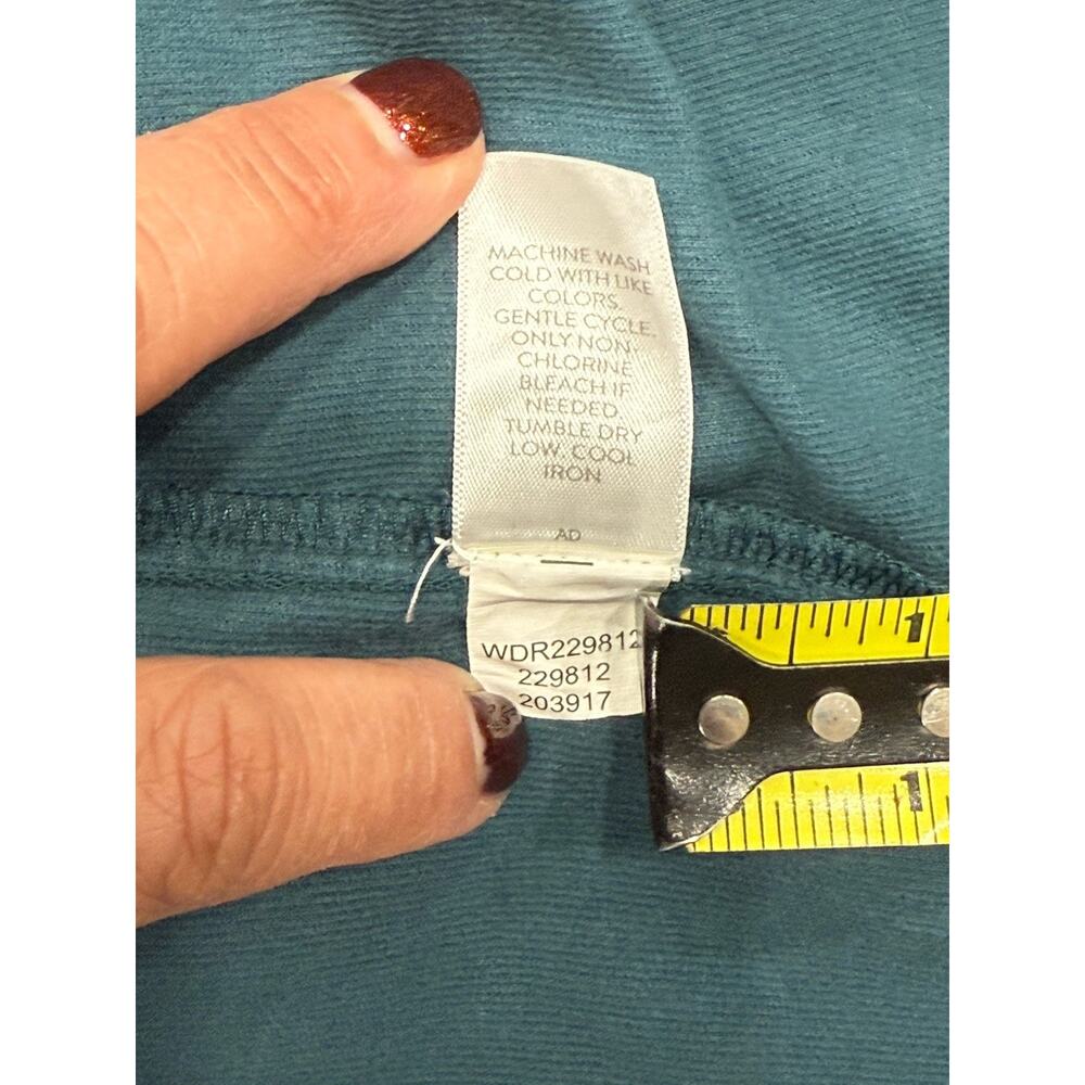 J Jill Corduroy Shift Dress PXS Teal Roll tab Sleeves Soft Cozy Fall Winter - Picture 10 of 10